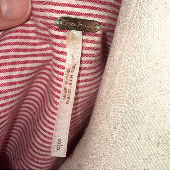 🌸 Free People Pink Striped Button-Front Shirt Dress‎ - Small, Old Money - Picture 9 of 13